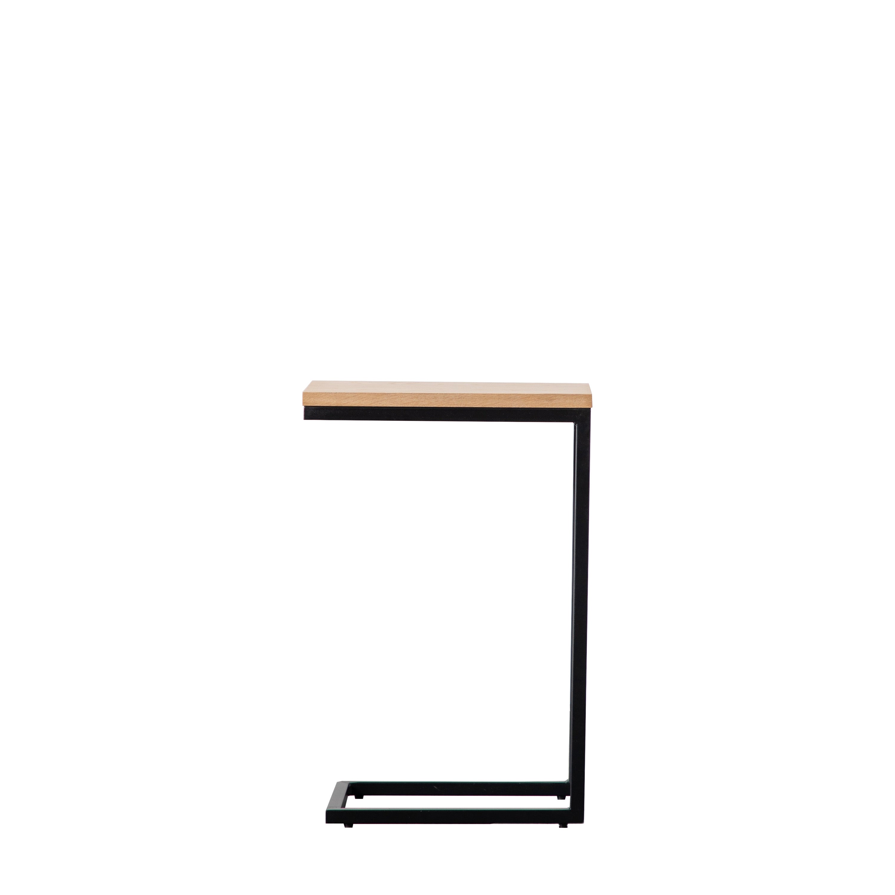 Bentley Natural Oak Wood & Matt Black Supper Table